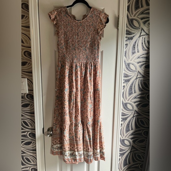 Floral Smocked Maxi Dress - Picture 2 of 6